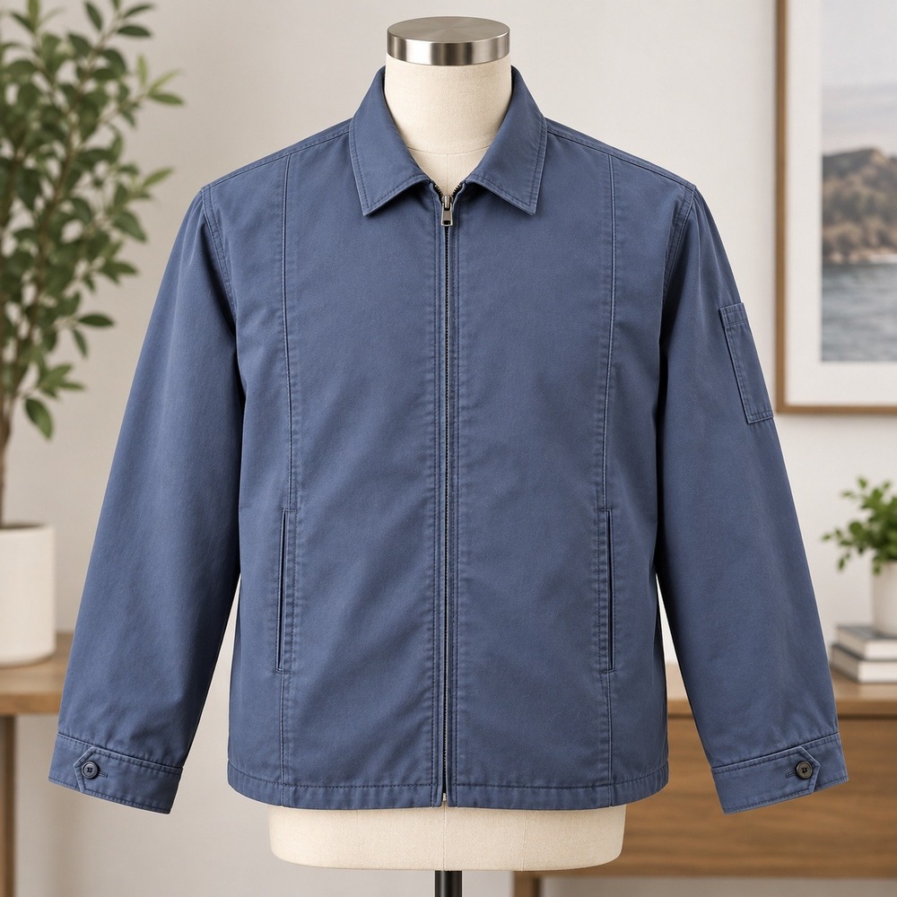 Red Kap Work Jacket Mens XL Navy Blue Quilted Lined Full Zip JT50NV
